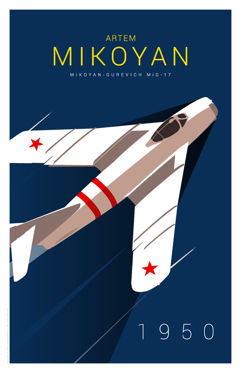 MiG-17 by Artem Mikoyan in dark blue