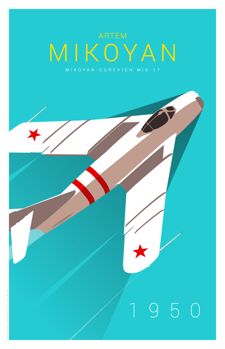 MiG-17 by Artem Mikoyan in light blue
