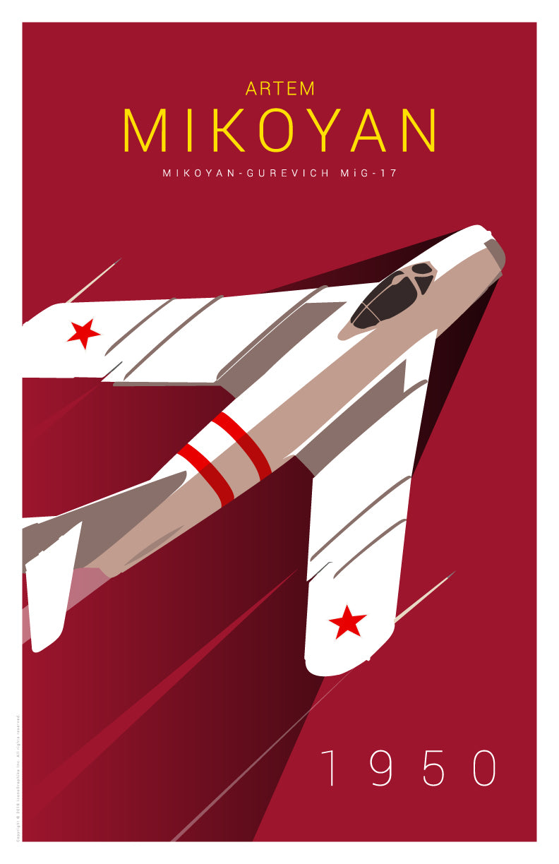 MiG-17 by Artem Mikoyan in dark red