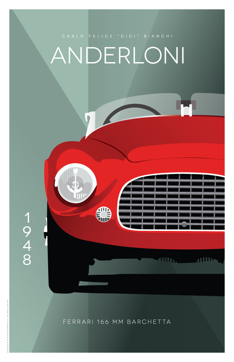 Ferrari 166 MM Barchetta by Carlo Felice Bianchi Anderloni in light green