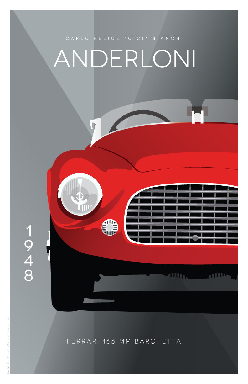 Ferrari 166 MM Barchetta by Carlo Felice Bianchi Anderloni in dark gray
