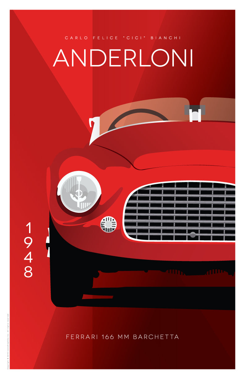 Ferrari 166 MM Barchetta by Carlo Felice Bianchi Anderloni in dark red