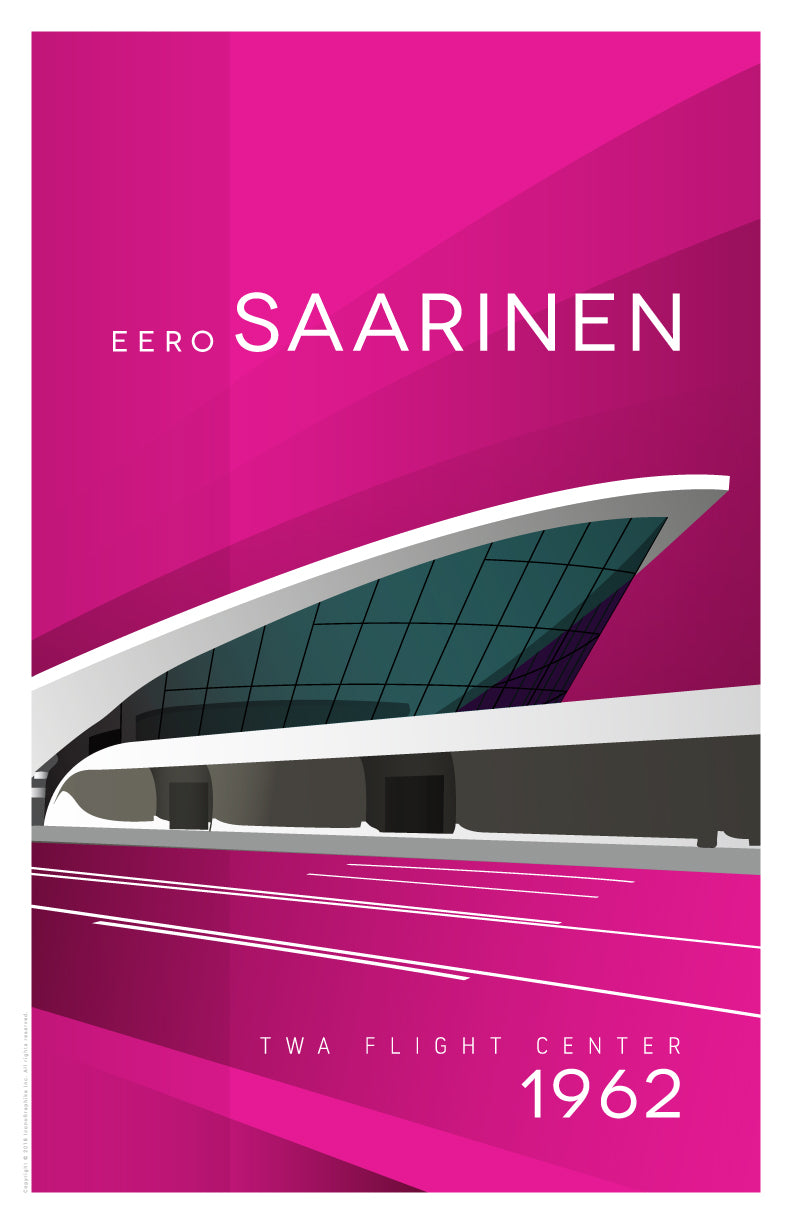 TWA Flight Centre by Eero Saarinen in dark pink