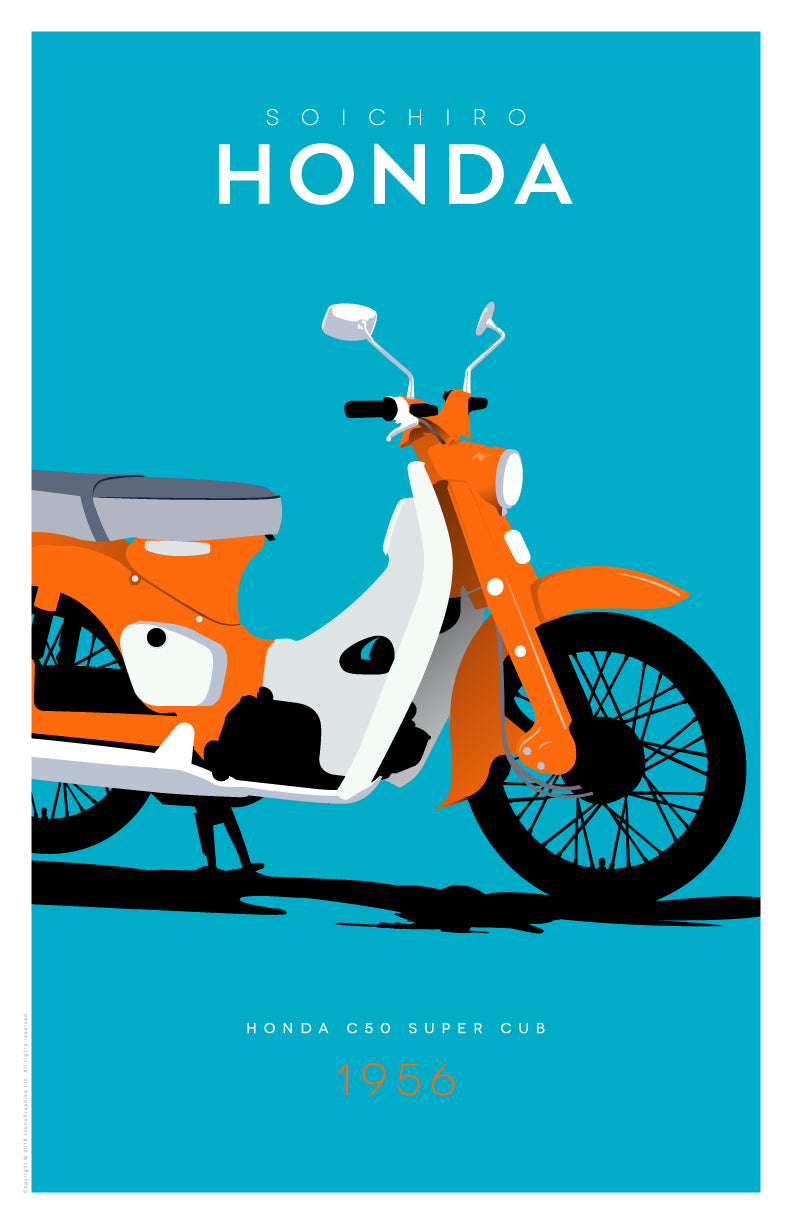 C50 Super Cub by Soichiro Honda in dark blue