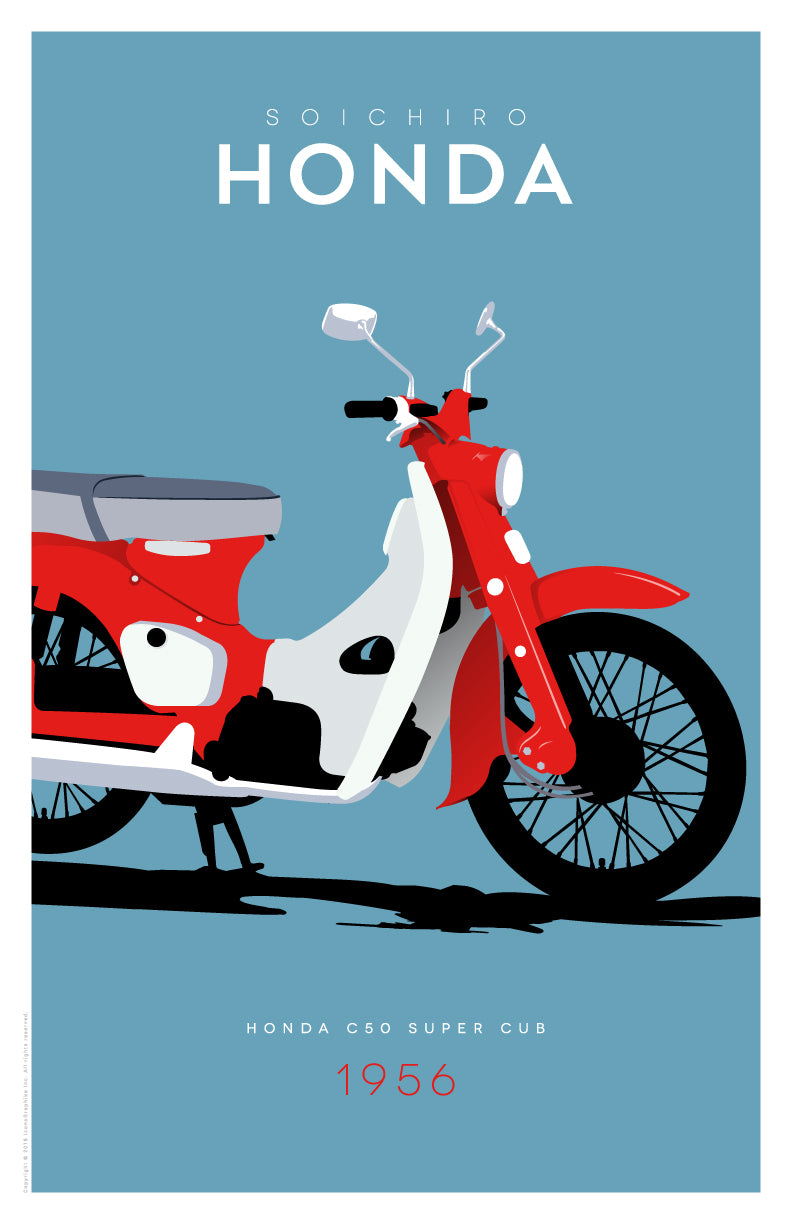 C50 Super Cub by Soichiro Honda in light blue