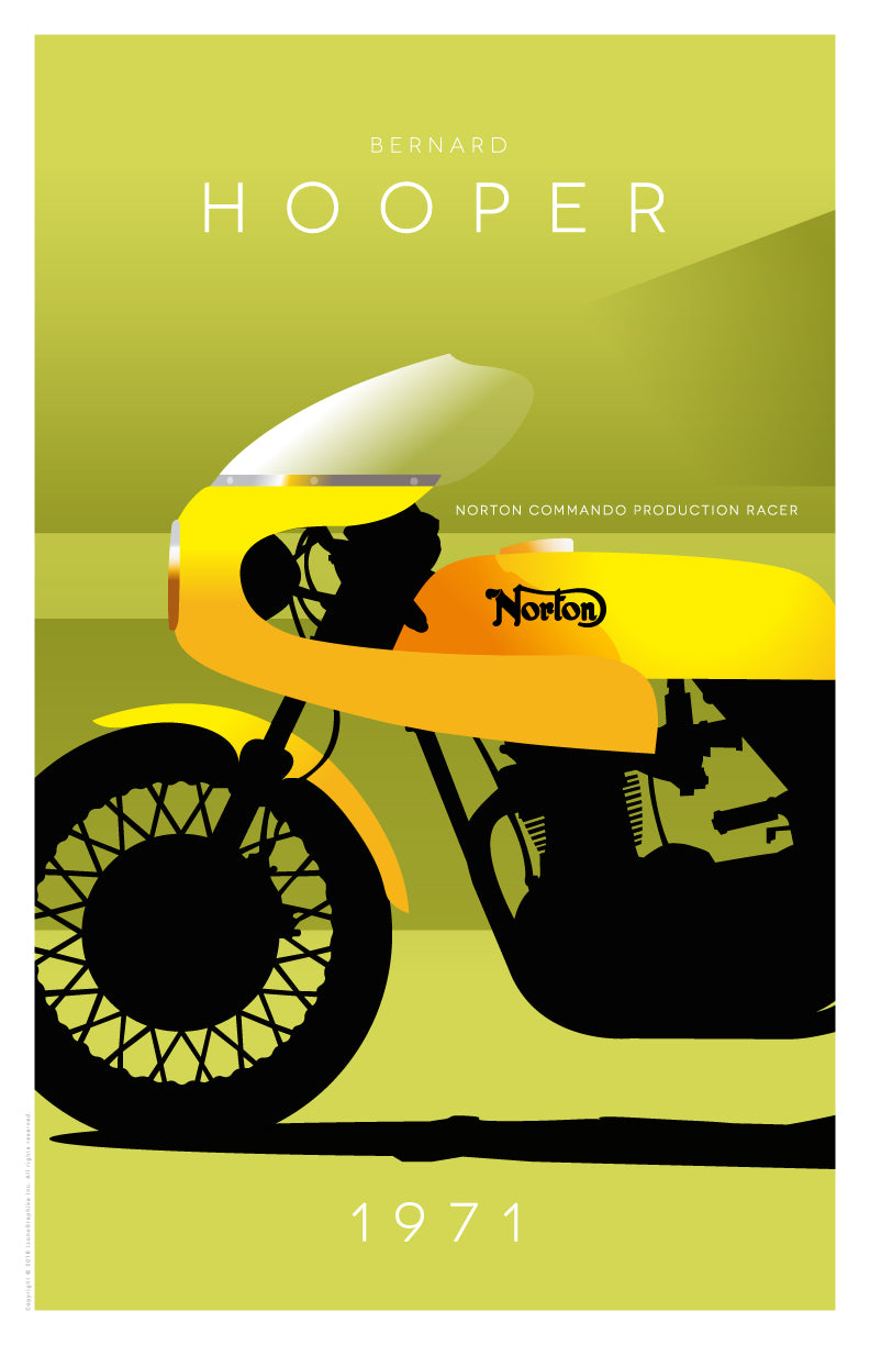 Norton Commando Production Racer by Bernard Hooper in light green