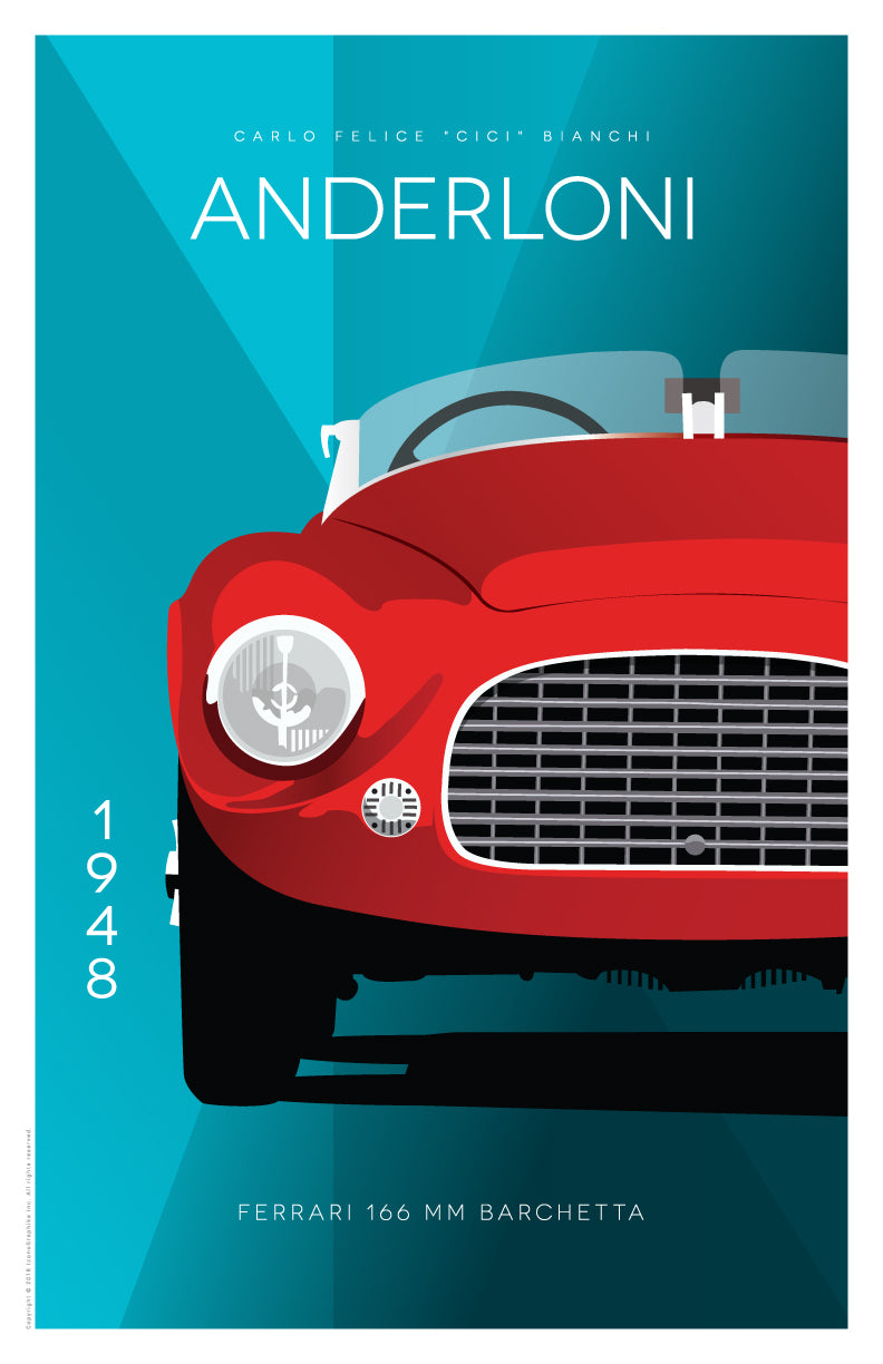 Ferrari 166 MM Barchetta by Carlo Felice Bianchi Anderloni in light blue