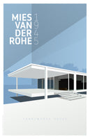 Farnsworth House by Mies van der Rohe in light blue