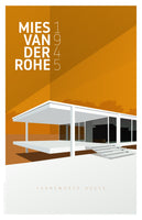 Farnsworth House by Mies van der Rohe in dark orange