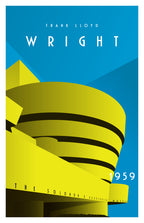 Solomon R. Guggenheim Museum by Frank Lloyd Wright in light blue