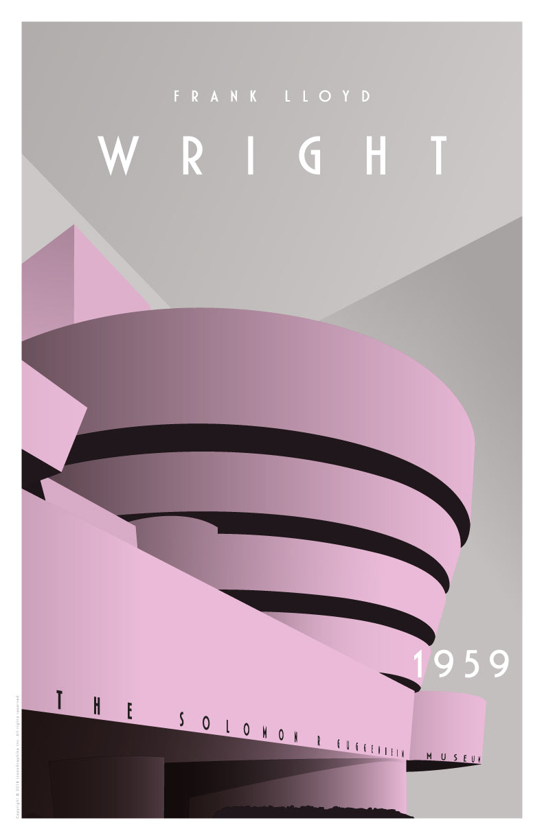 Solomon R. Guggenheim Museum by Frank Lloyd Wright in light gray