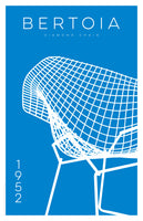 Diamond Chair by Harry Bertoia in light blue