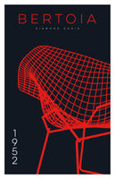 Diamond Chair by Harry Bertoia in black