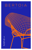 Diamond Chair by Harry Bertoia in dark blue