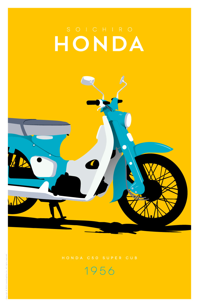 C50 Super Cub by Soichiro Honda in yellow