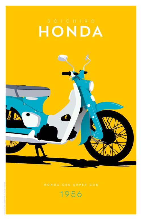 C50 Super Cub by Soichiro Honda in yellow