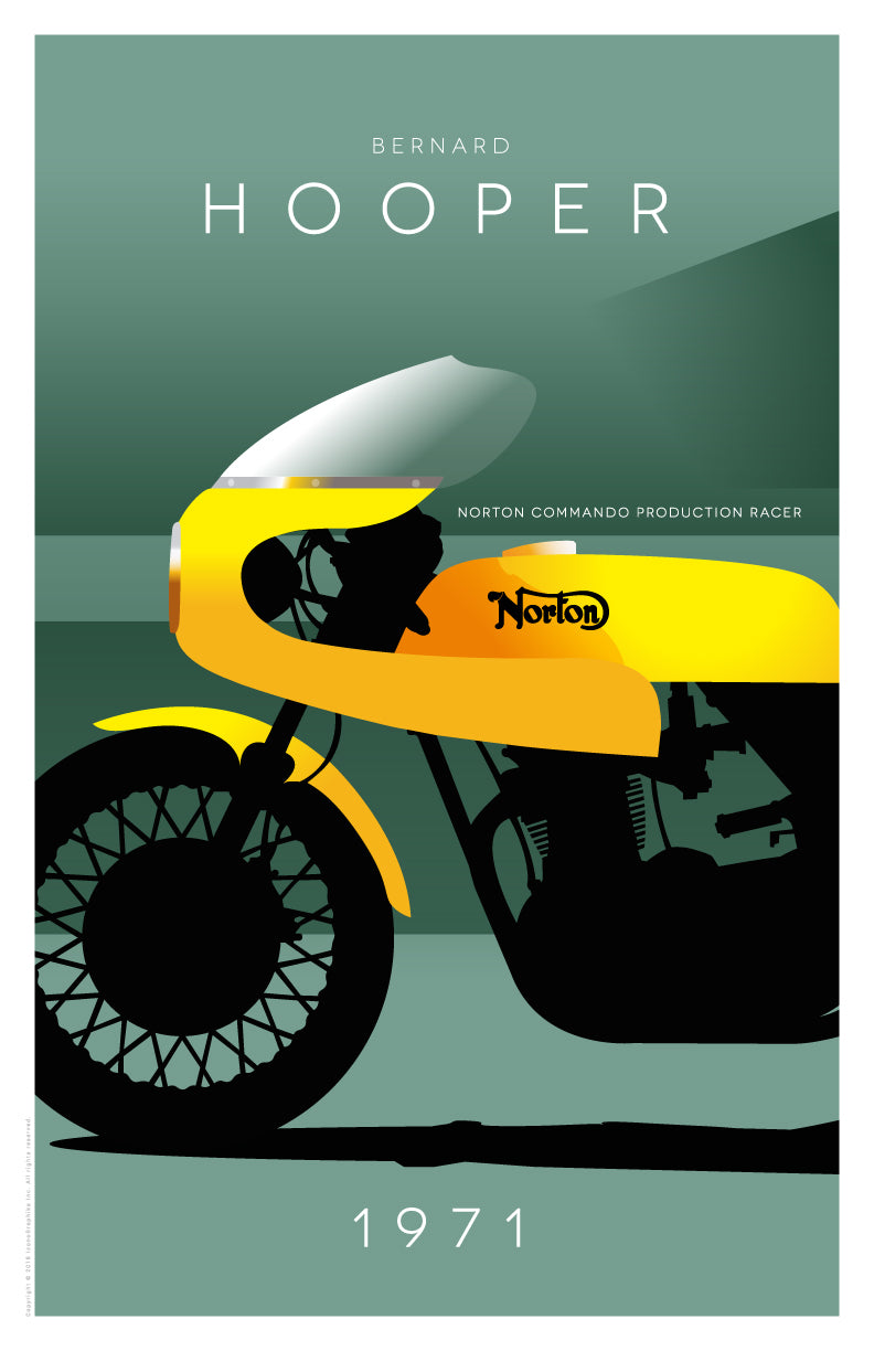 Norton Commando Production Racer by Bernard Hooper in dark green