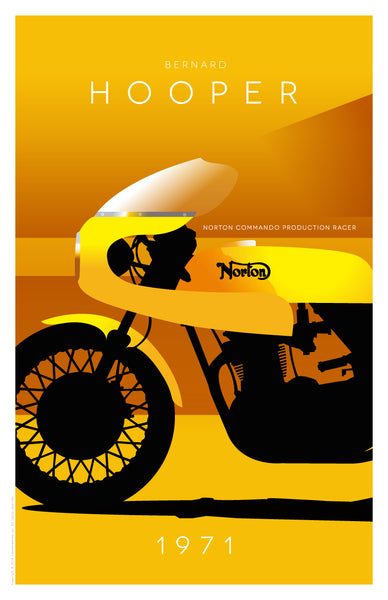Norton Commando Production Racer by Bernard Hooper in dark yellow